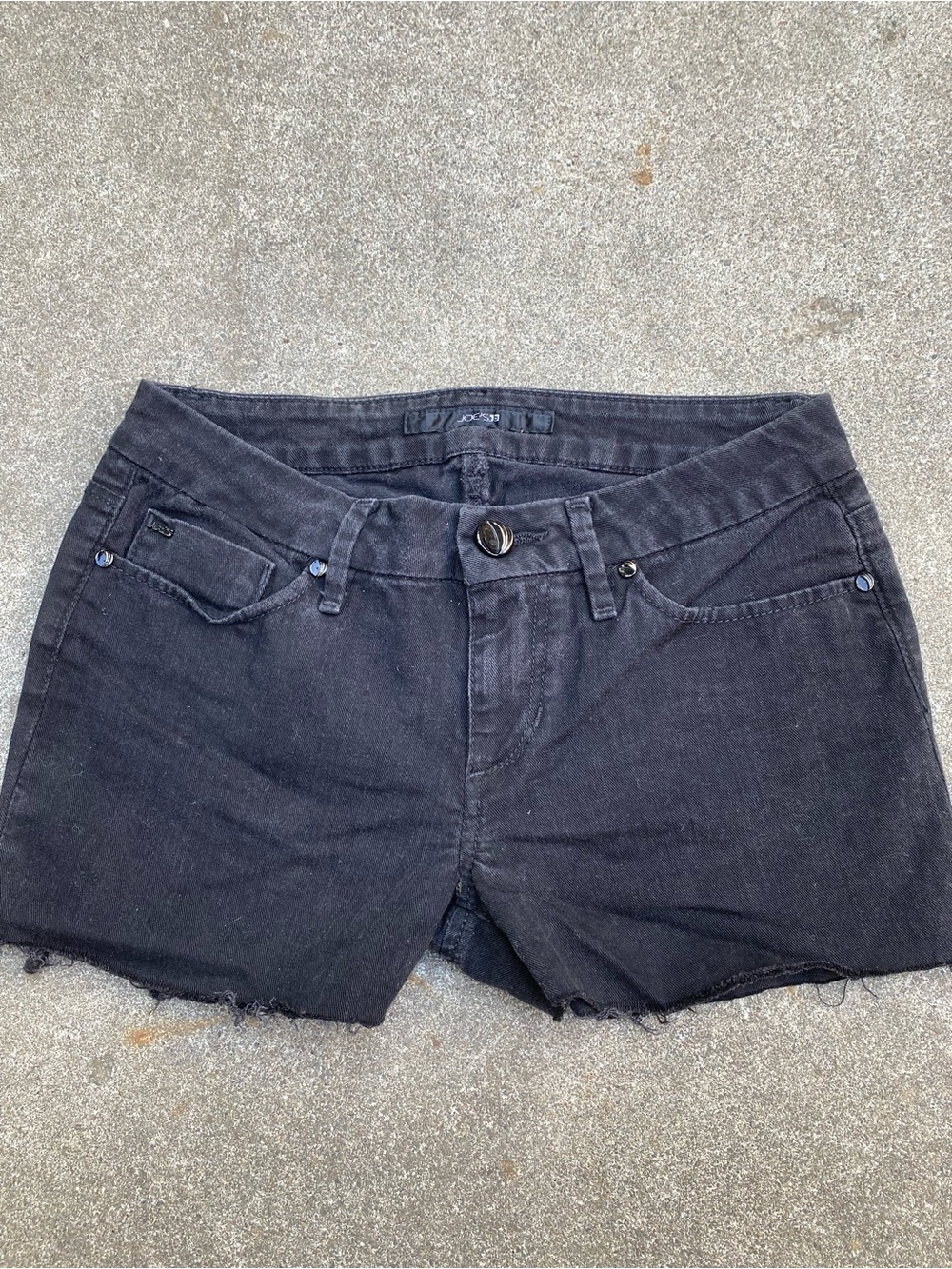 Joe's Jeans Black Ripped Frayed Raw Hem Denim Jean Shorts Sz 27 Y2K